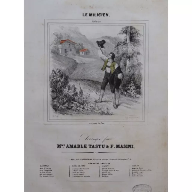 Masini F. Le Milicien Chant Piano ca1840