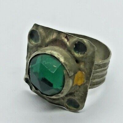 Ancient Ring Green Stone Antique Old Authentic Artifact Very Extremely Very Rare