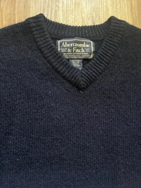Y2K ABERCROMBIE AND fitch 100% Shetland Wool Blue Sweater Mens Large ...