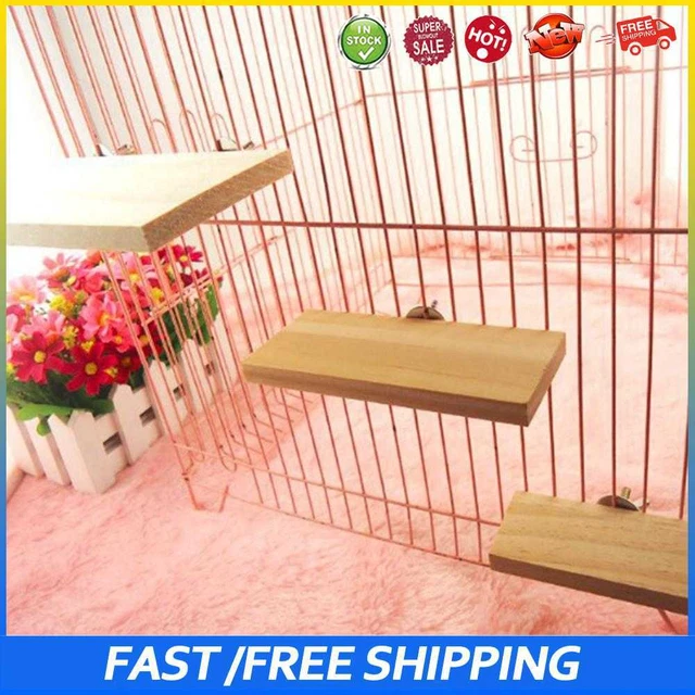 #B Soporte de madera Plataforma Loro mascota hámster Perchas Pata Molienda Trampolín (L)
