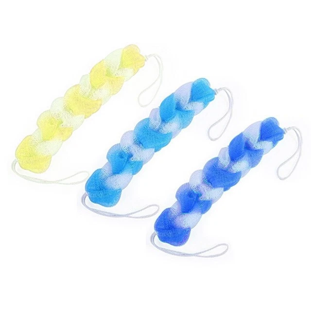Éponge De Bain Gommage Corps Orange Et Blanc - Puff Douche Uxcell - 15x9 Cm