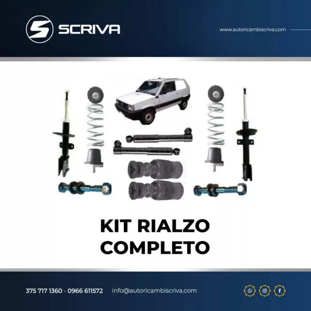 Kit Rialzo Fiat Panda 4X4(141) 4 Ammortizzatori + Molle + Tamponi + Bulloni