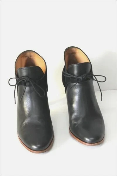 SEZANE Bottines Boots Bi matière Tout Cuir Lacets T 41 TBE