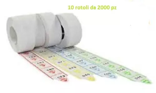 10 Rotoli Numeri Eliminacode 10 rotoli x2000 Etichette Elimina code 20000 TICKET