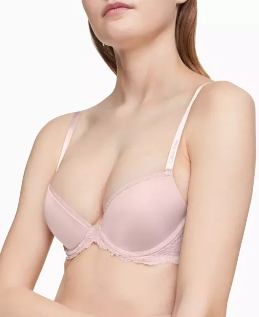 Calvin Klein Women's Size 36B Seductive Comfort Lace Demi Bra, Pink NWT NEW