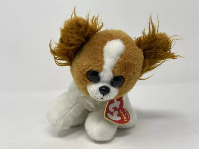 TY Beanie Baby BARKS the Papillon Dog (6 Inch) Stuffed Plush with TAGS