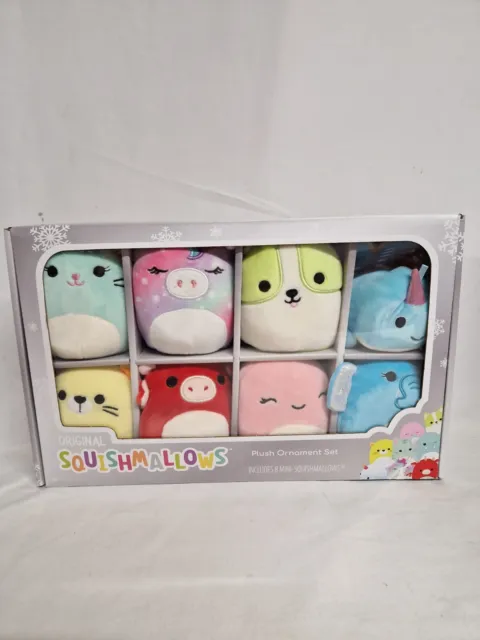 Original Squishmallows Bright Squad 8 Pack - Mini 4" Christmas Ornaments
