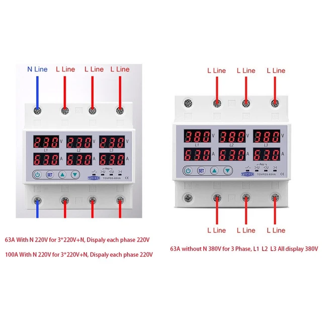 Ammeter Voltmetro Ricambio -trifase Tensione Accessori Automatico Ripresa