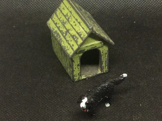 Figurine Britains Années 50 - Chien Berger Et Niche En Plomb Peint - Bon état