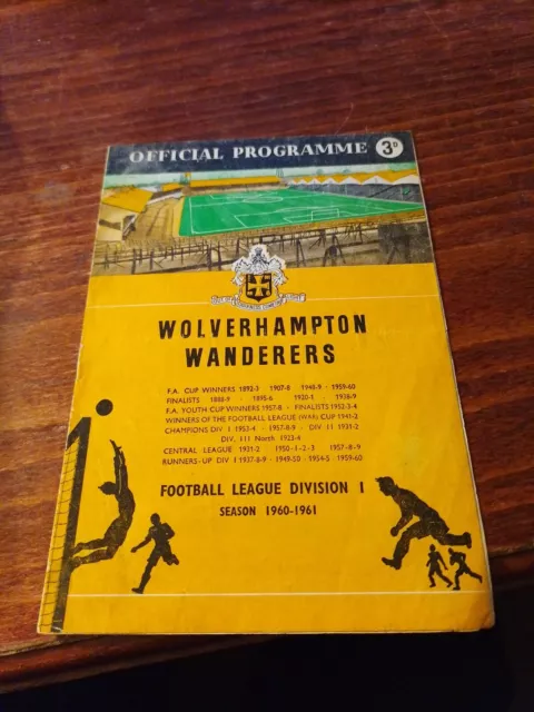 CUP WINNERS CUP SEMI FINAL 1961 Wolves v Rangers 19/4/1961