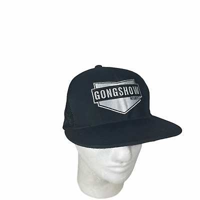 New Gong Show Black White Mesh Trucker Snapback Hat Purebreed Hockey Locker Room