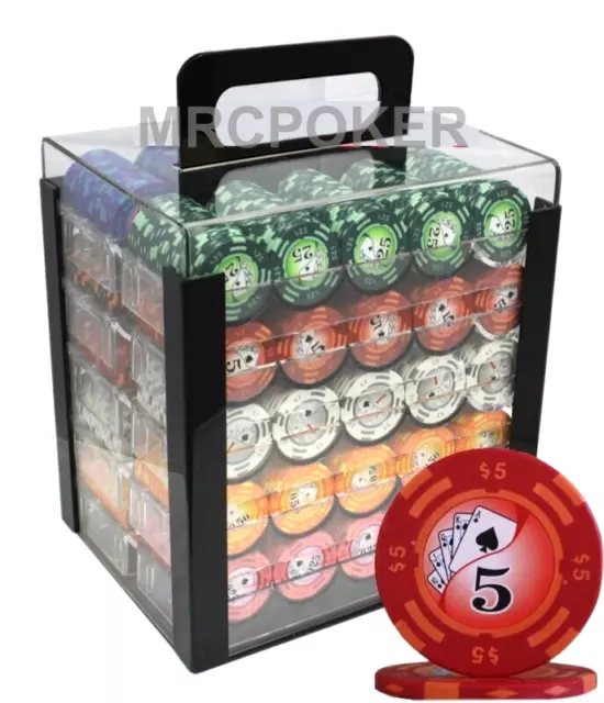 Mrc Poker 1000Pcs 14G Yin Yang Design Poker Chips Set With Acrylic Case
