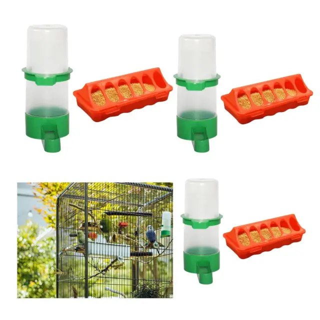 Food and Water Feeder Set Cage Hanging feed Bucket for Small Animals Rabbit