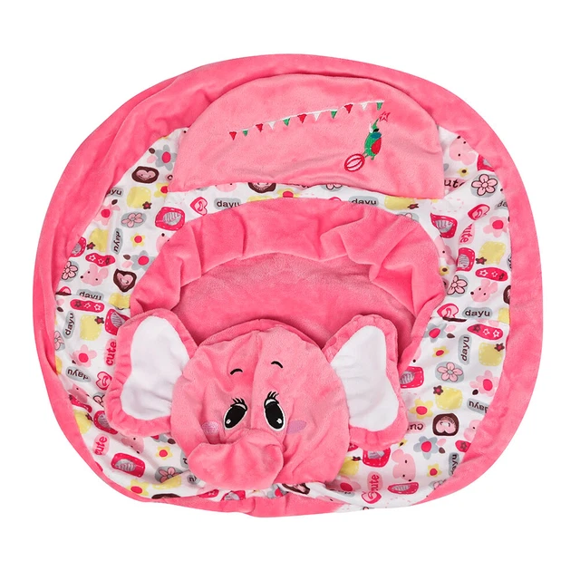 Cubierta de sofá bebé asiento suave silla de alimentación sin cuna de relleno (elefante rosa)