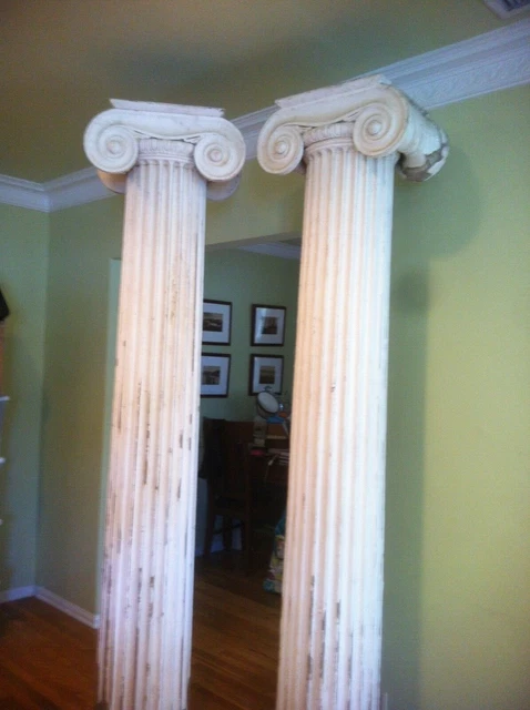 Antique Ionic Greek Revival Columns set of two 11