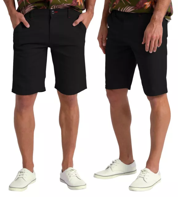 Mens Chino Shorts Slim Fit Casual Stretch Cotton Work Wear Summer Golf Half Pant 3