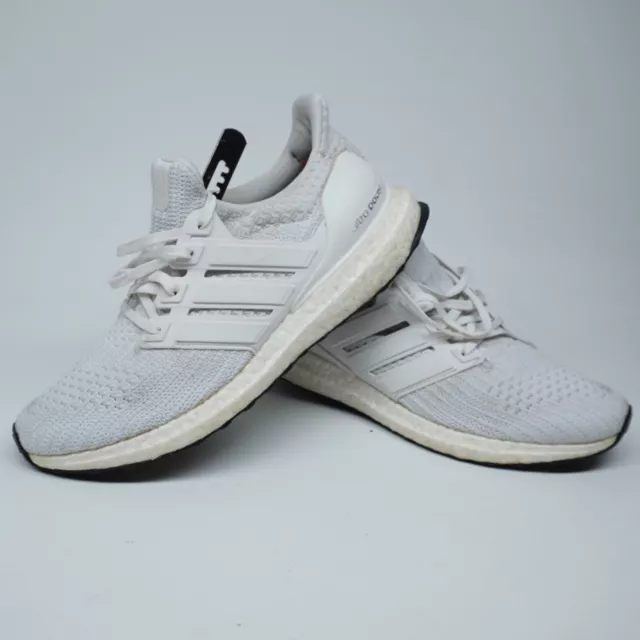 VGC! Adidas Ultra Boost Womens Sz 8.5 Triple White Running Sneakers Shoes