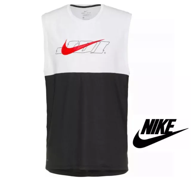 NIKE MENS TRAINING Hyperdry Dri Fit Energy White Vest Tank Top Sleeveless Tee 17.99 PicClick UK