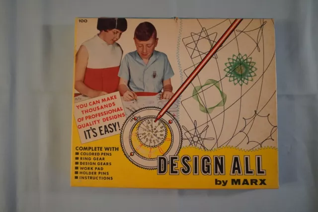 Vintage 1960's Marx Design All drawing toy Spirograph #100 complete