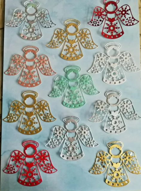 Craft Die Cuts 9 wunderschöne Schneeflocke Weihnachtsengel Kartentopper (Set 1)