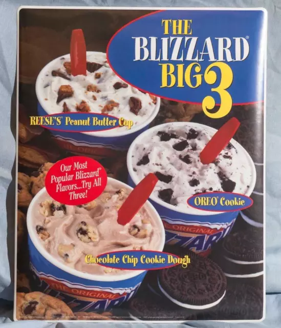 Dairy Queen Promotional Window Decal Blizzard Big 3 dq2