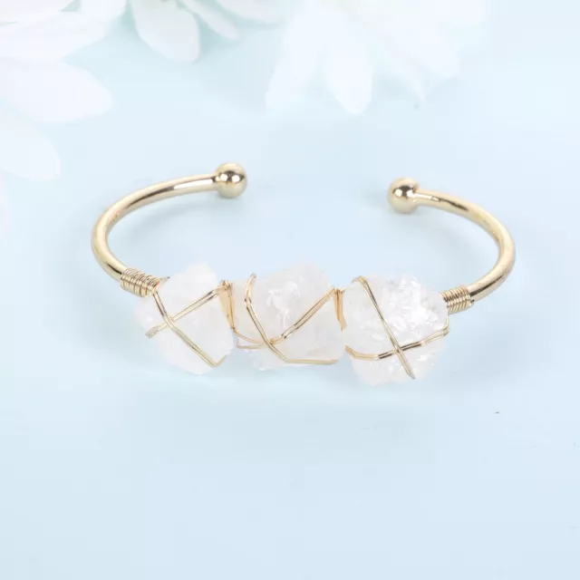 1pc Natural Rock Quartz Crystal Hexagon Bracelet Chakra Reiki Healing Bangle