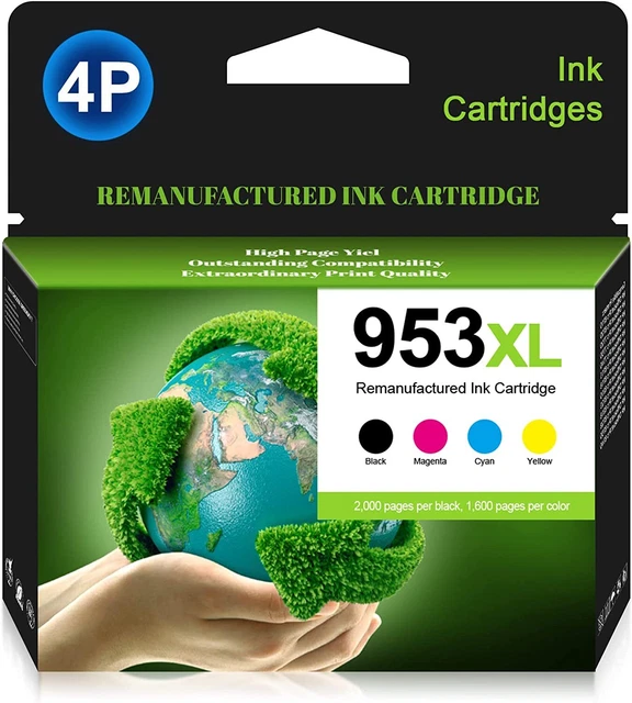 4 Druckerpatronen für HP 953XL OfficeJet 7720 7730 7740 8210 8710 8715 8720 8730