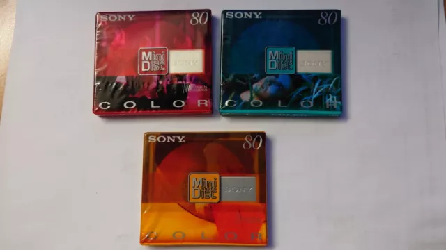 Sony Color Blank Mini disc New & Sealed 80 mins minute Recordable MDW80CRR