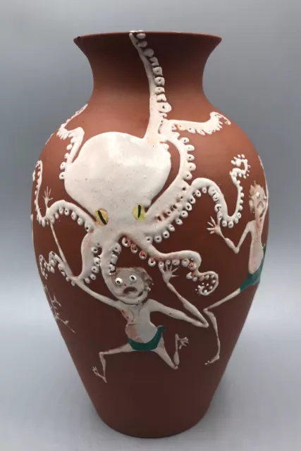 Chinese Yixing Zisha Clay Octopus Vase