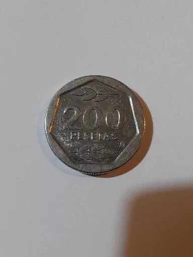 Coin, Spain, 200  Pesetas, King Juan Carlos 1, 1986