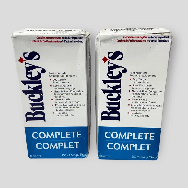 BUCKLEY'S COMPLETE COUGH Cold Flu Syrup Large Size 250ml Canada Lot Of