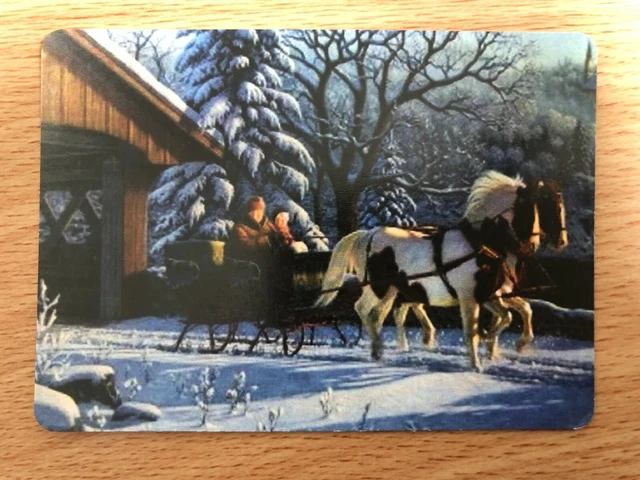 USA Swap Playing Card: Romance American Gent & Lady Ride Horse Drawn Cart Sleigh USA Swap Playing Card: Romance American Gent & Lady Ride Horse Drawn Cart Sleigh