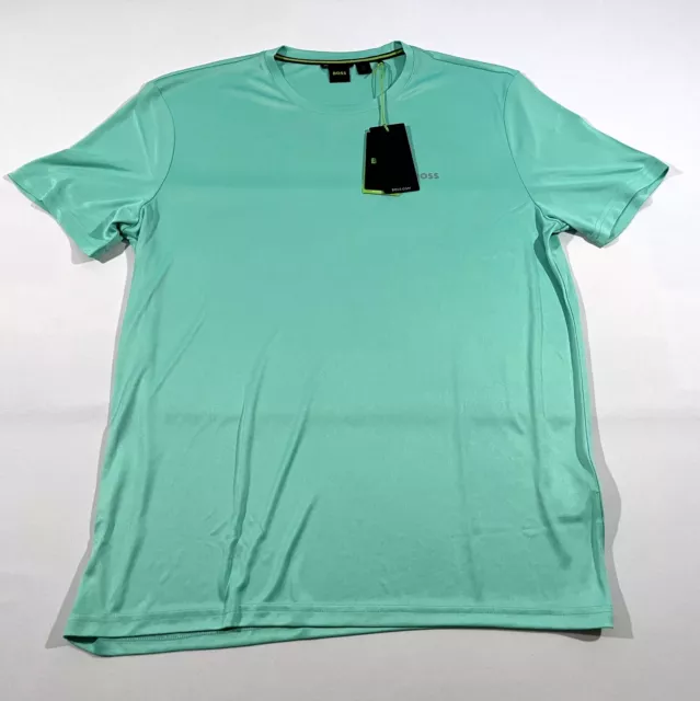 Hugo Boss Aqua Green Short Sleeve Tech Tee Logo Active T-shirt Sz 3XL NWT