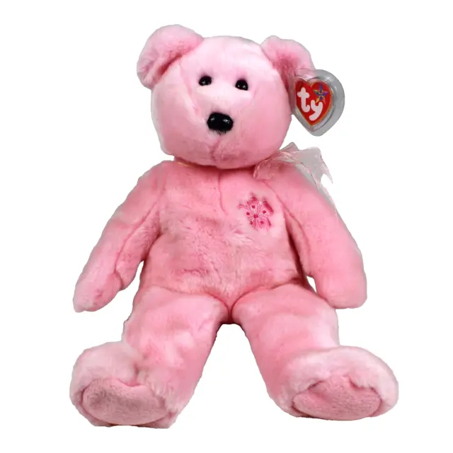 TY Beanie Baby 'Sakura' Japanese Pink Soft Toy Teddy Plush Bear, 30cm tall