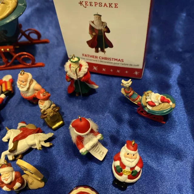 34 Hallmark Keepsake Ornament Miniature Lot Santa Claus Father Christmas St Nick 2