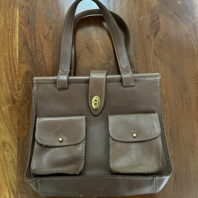 FOSSIL AUSTIN Bar Brown  Leather Satchel Bag Purse