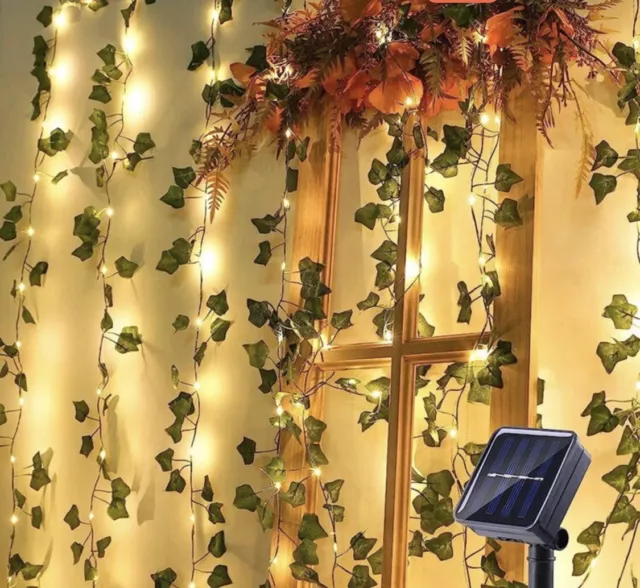 5m/50 LED Solar Powered Simulation Vine String Fairy Light Indoor Outdoor Garden