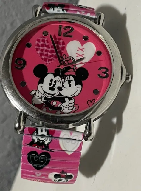 Mickey Minnie Mouse Watch MINAQ16110  Pink Strap Working