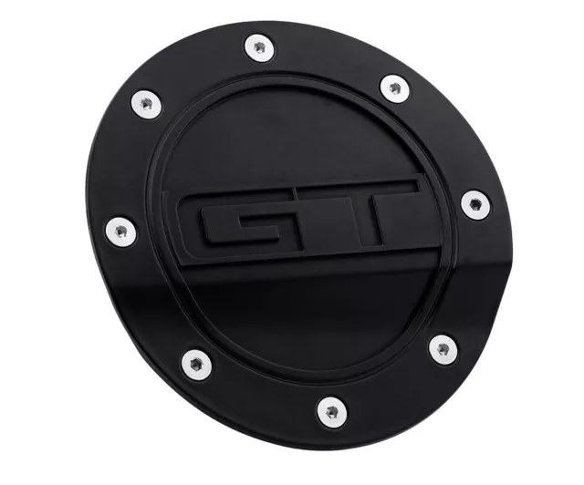 New! 2015-2019 Ford MUSTANG Gas Cap Comp Series Fuel Door GT Logo - Black Finish