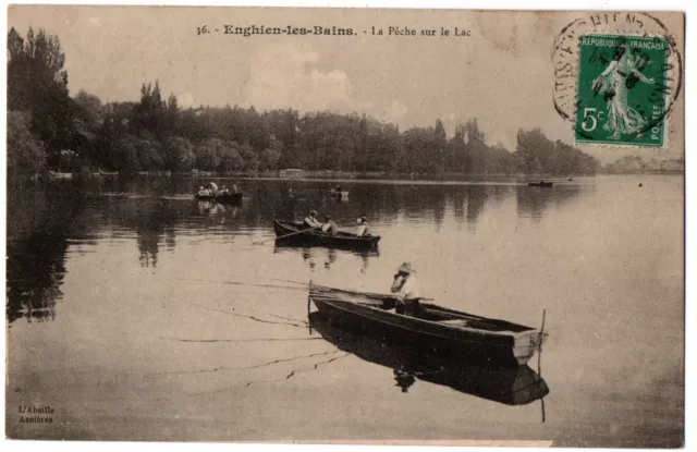 CPA 95 - ENGHIEN (Val d'Oise) - 36 La Pêche sur le Lac (animée)