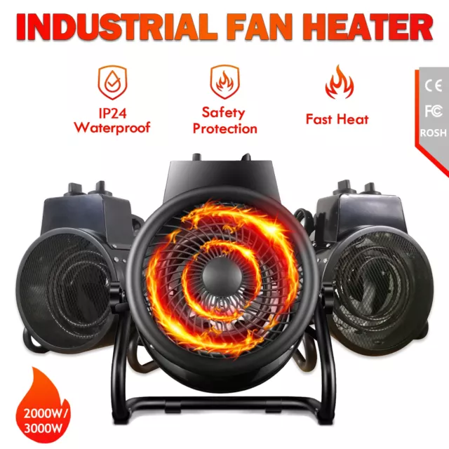 Electric Portable Industrial Fan Heater 2000/3000W Fast Heating Warm Air Blower