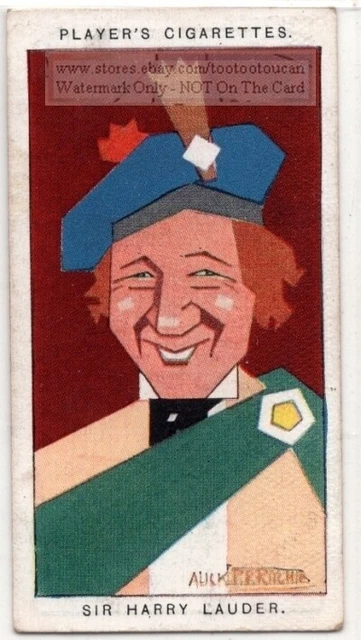 Sir Harry Lauder Scottish Singer And Comedian 1920s Ad Trade  Card