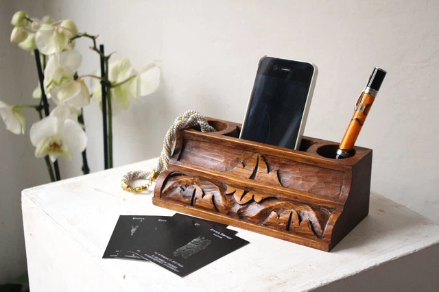 Scatola Organizer In Legno Per 30 Oli Essenziali - Porta Cosmetici Vintage Con Divisori E Serratura