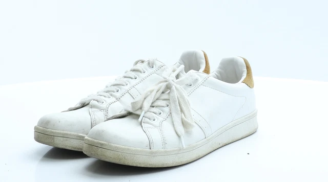 Pull&Bear Womens White Polyamide Flat Casual 5 38