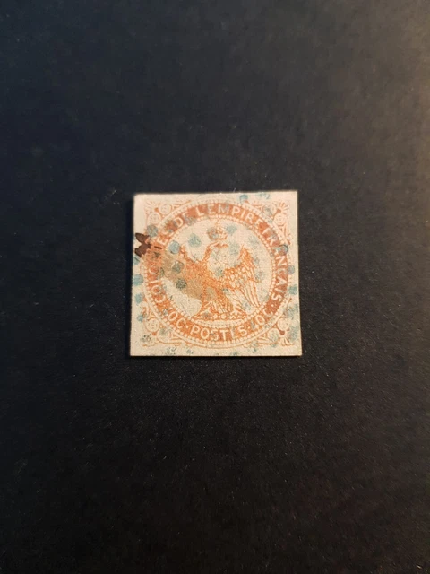 Timbre France Colonie Guadeloupe N°5 Losange Muet Bleu 1884