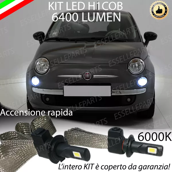 Kit Lampade Abbaglianti Led Fiat 500 Led H1 6000K Accensione Rapida