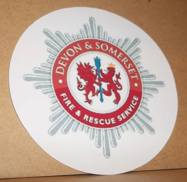 Fire and Rescue Service Devon and Somerset vinyl sticker personalised..