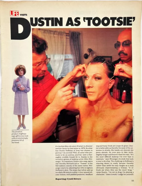 Dustin Hoffman Tootsie Movie Article Oscar Nomination Vtg Magazine Print Ad 1982