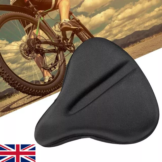 Exercise Bike Seat Gel Cushion Cover For Large Wide Bicycle Saddle /Pad Bike UK