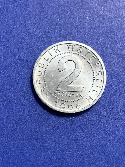 1968 Austria 2 Groschen Coin